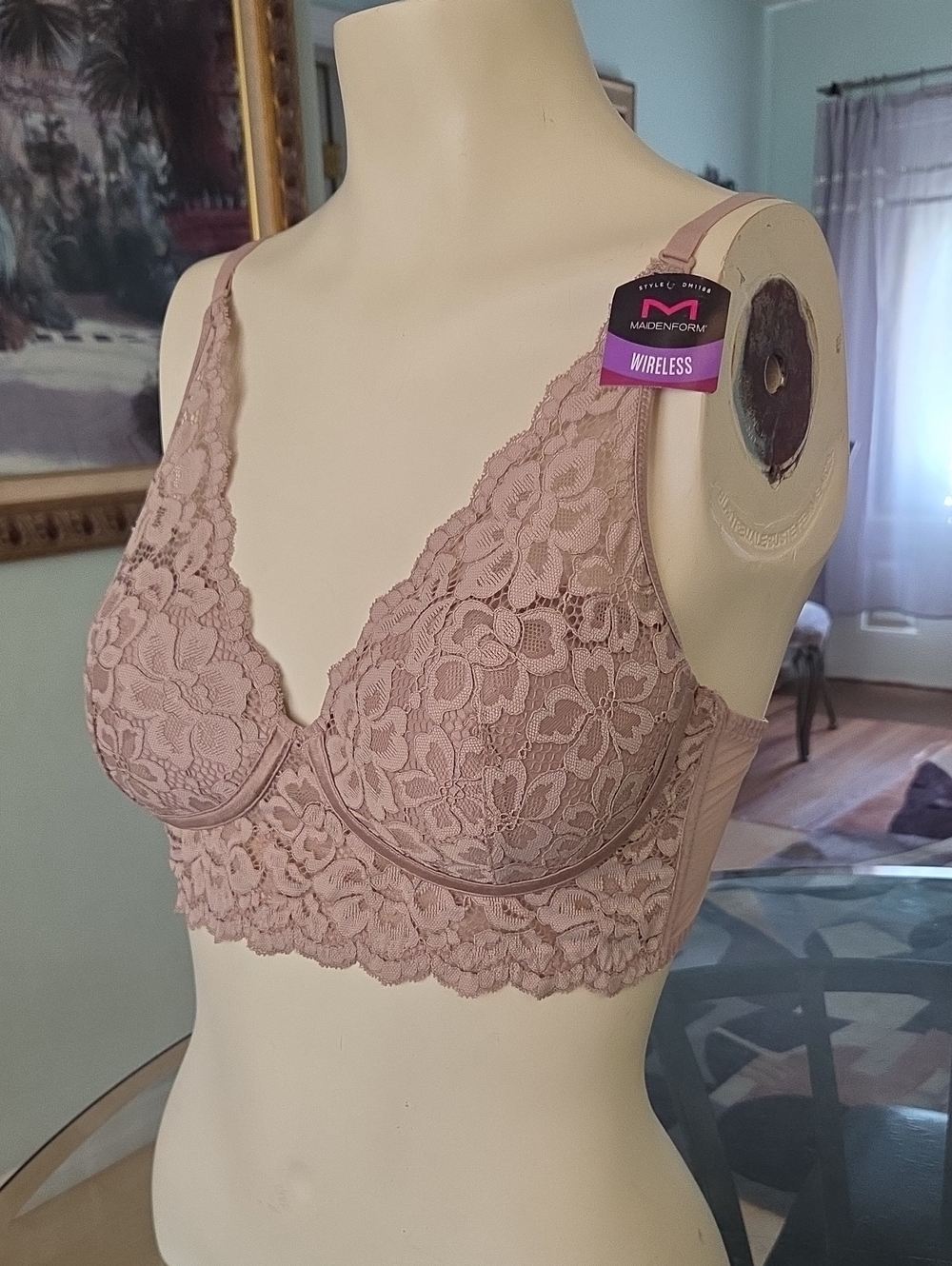 Maidenform Lace Wireless Bralette - Mauve Pink ❤️